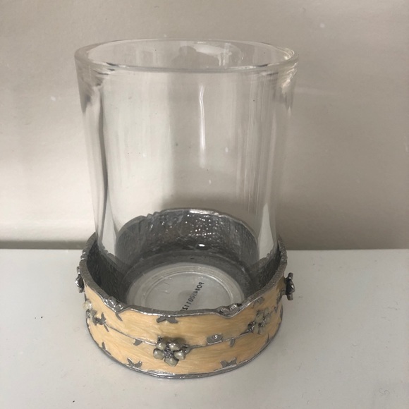 Mike+Ally Toothbrush Holder w/metall/enamel base - Picture 1 of 12